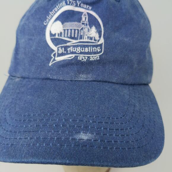 St. Augustine Slideback Hat Embroidered Logo Blue 175 Years Adjustable - Picture 5 of 11